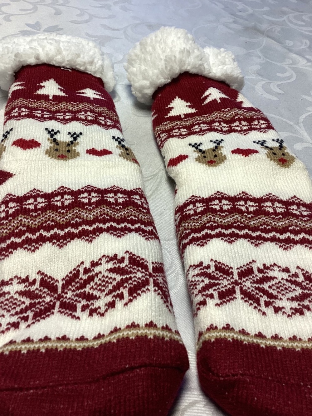 Warm cuddly sleep socks. Long REINDEERS TOO